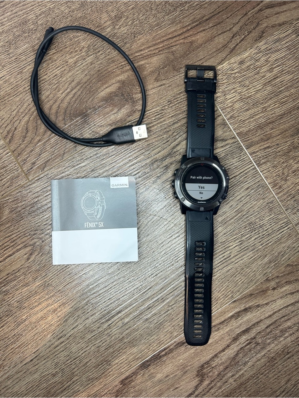 Garmin Fenix 5x 51mm Slate Gray Sapphire with Black Band GPS Watch